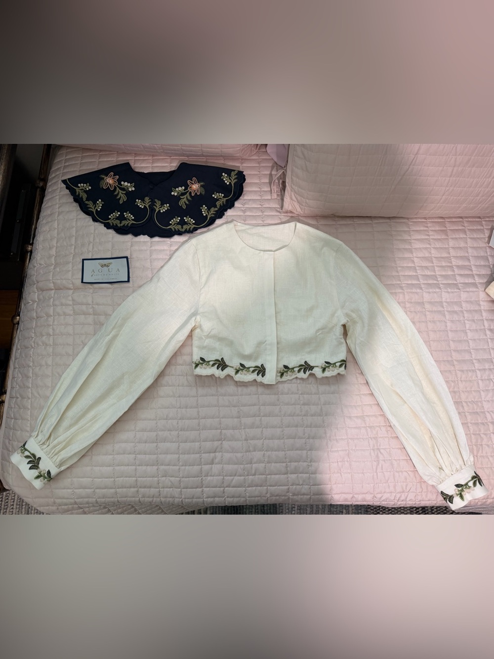 Agua by Agua Bendita Cumbre Linen Top in Cream - Size Small - Picture 7 of 15